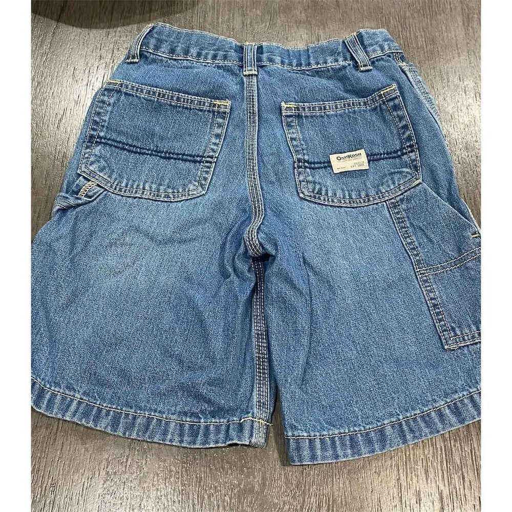 OshKosh B'gosh Boys Carpenter Denim Shorts Blue Size 6 Casual